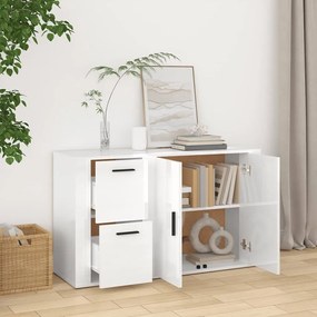Aparador 100x33x59,5 cm derivados de madeira branco brilhante