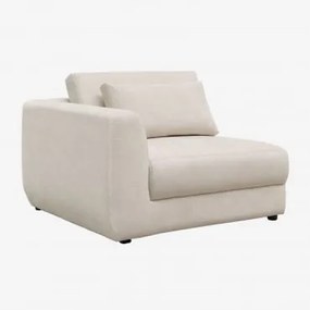 Módulo De Canto Esquerdo Para Sofá Modular Com Encosto De Cabeça Regulável Em Altura Estofado Em Chenille Cataline Chenille Bege Creme - Sklum