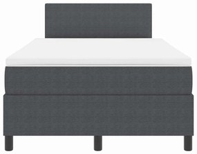 Cama Box Spring com Colchão Cinza Escuro 120x200 cm Tecido de Corduroy