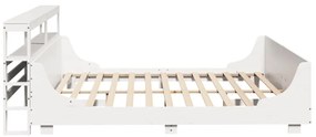 Cama sem colchão 200x200 cm madeira de pinho maciça branco