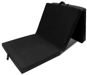 vidaXL Colchão de espuma dobrável em 3 190 x 70 x 9 cm preto