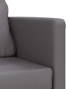 Sofá-cama sem pés 112x174x55 cm couro artificial cinzento