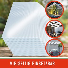 Conjunto de 14 placas alveolares transparentes de 4 mm, 10,25 m² Estufas