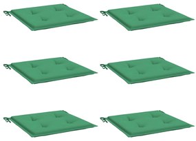 Almofadões p/ cadeiras de jardim 6 pcs tecido oxford verde