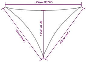 Para-sol estilo vela tecido oxford triangular 2,5x2,5x3,5m bege