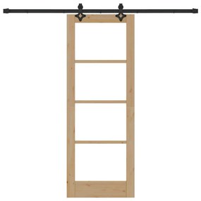 Porta Deslizante vidaXL com Conjunto de Hardware 73,5x198,5 cm Madeira