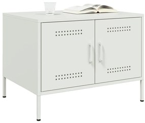 Mesa de centro 68x50x50,5 cm aço branco