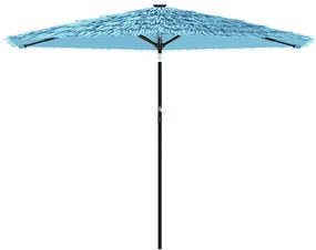 Guarda-sol de jardim com poste de aço 288x288x225 cm azul