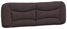 Estrutura de cama sem colchão 160x200 cm tecido castanho-escuro