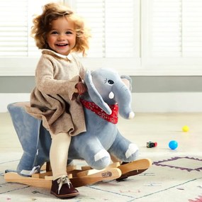 Balanço animal elefante com cinto de segurança 61 x 35 x 45 cm Cinzento