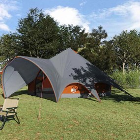 vidaXL Tenda Teepee com telhado Cinza e Laranja 600 x 600 x 347 cm