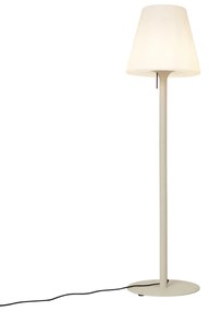 Candeeiro de Chão Moderno para Exterior Bege com Abajur Branco IP44 - Big Virginia Moderno