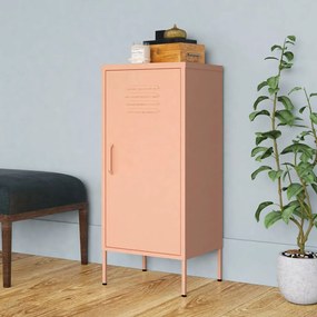 vidaXL Armário de arrumação aço 42,5x35x101,5 cm rosa