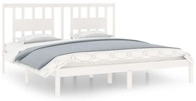 Estrutura de cama 200x200 cm pinho maciço branco