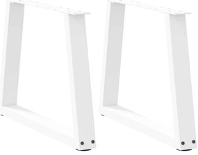 vidaXL Pés para mesa de centro em V 2 peças Branco 70x(42-43,3) cm Aço