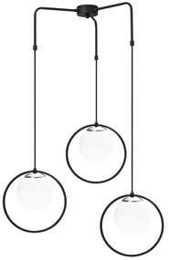 Candeeiro Chandelier Dolunay – Preto e Branco – Diâmetro 74 cm x Altur