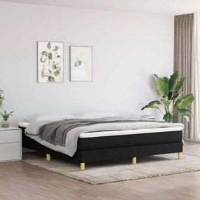 Estrutura de cama sem colchão 160x200 cm tecido preto