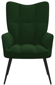 Poltrona de Descanso Ariana em Veludo - Verde Escuro - Design Moderno