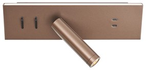 Candeeiro de Parede Bronze Ajustável com USB-C incl. LED - Modric Moderno