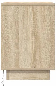 Mesa de cabeceira com luzes LED 38x34x50 cm carvalho sonoma
