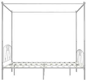 Estrutura de cama com dossel metal 200x200 cm branco