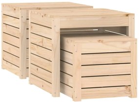3 pcs conjunto de caixas de jardim madeira de pinho maciça