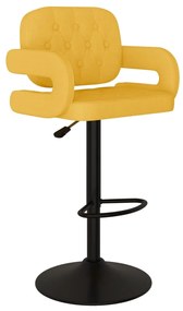 Bancos de bar 2 pcs tecido amarelo mostarda