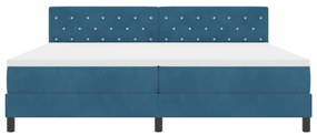 Cama Box com Colchão vidaXL Azul Escuro 200x200 cm Veludo