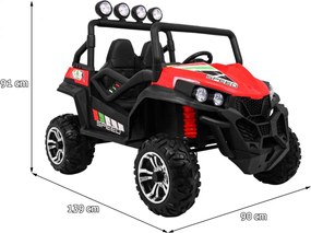 Carro elétrico para Crianças 2 Lugares Grand Buggy 24V 4x4 LIFT STRONG Rodas Espuma EVA, Assento couro ecológico Vermelho