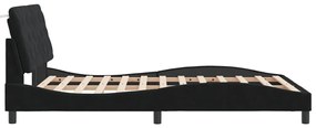 Estrutura de cama sem colchão 140x200 cm veludo preto