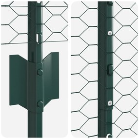Postes de Cerca vidaXL 5 pcs Canal U Verde 100 cm Aço