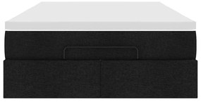 moldura de cama síriaXL otomana com colchão preto tecido