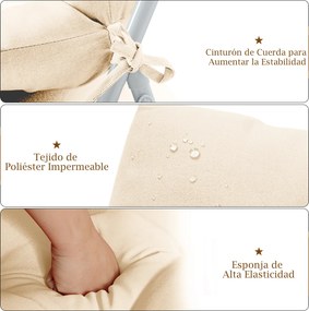 Almofada para Cadeira de Encosto Alto (CADEIRA NÃO INCLUIDA), 56,5 x 51,5 x 64,5 cm, Altura do Encosto Ajustável, Bege