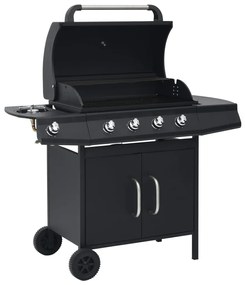 3072535 vidaXL Grelhador/barbecue a gás 4+1 zonas de cozinhar preto