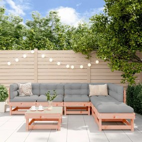 vidaXL 7 pcs conjunto lounge de jardim madeira de douglas maciça
