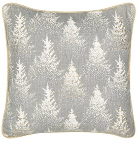 Almofada decorativa com padrão natalício em algodão cinzento e branco 45 x 45 cm BILLBERGIA Beliani