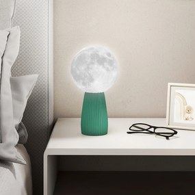 Conjunto de 3 Candeeiros de Mesa de Cabeceira 3D Candeeiros de Mesa com 3 Cores Brilho Ajustável em 10 Níveis Conexão USB Branco