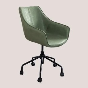 Cadeira de escritório em couro sintético Lucy Verde Cáqui - Sklum