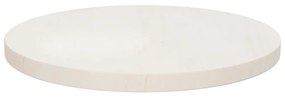 Tampo de mesa pinho maciço Ø40x2,5 cm branco
