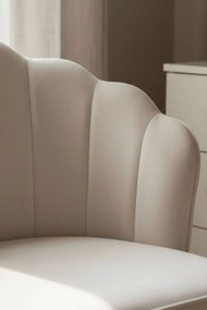 Cadeira Blume Gold Veludo - Beige