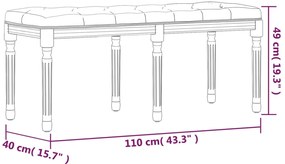 Banco 110x40x49 cm tecido cinzento-escuro