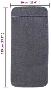 Toalhas de praia 6 pcs 60x135 cm tecido 400 GSM antracite