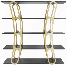 Estante Adar – Preto e Dourado – 120 cm x 120 cm x 25 cm