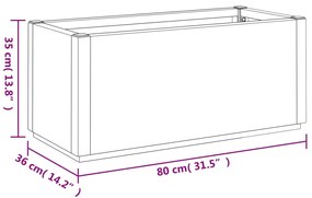 Vaso/floreira 80x36x35 cm PP castanho-claro