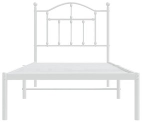 Estrutura de cama com cabeceira 90x200 cm metal branco