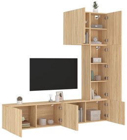 vidaXL 5 pcs móveis de parede p/ TV derivados madeira carvalho sonoma