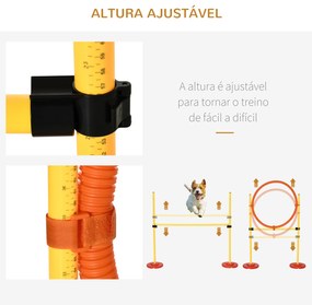 PawHut Conjunto de Treino de Agilidade para Cães de 3 Peças Kit Agilit