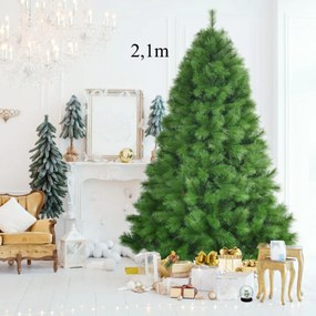 Árvore de Natal 2,1m com 808 ramos em 100% PVC, perfeito como decoração