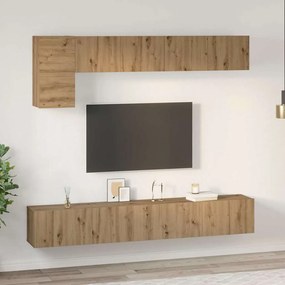 Conjunto de móvel de TV 5 pcs carvalho artisiano Médio 100 cm