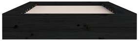 Estrutura de cama casal 135x190 cm madeira maciça preto